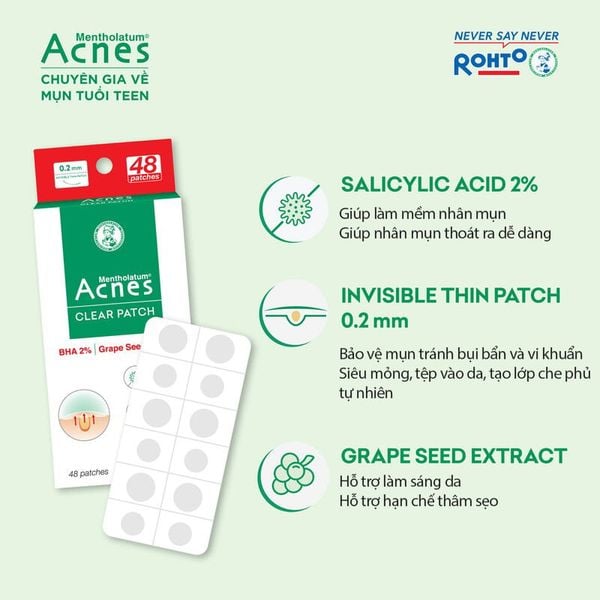  [24 MIẾNG - 48 MIẾNG] Miếng Dán Mụn Acnes Clear Patch 