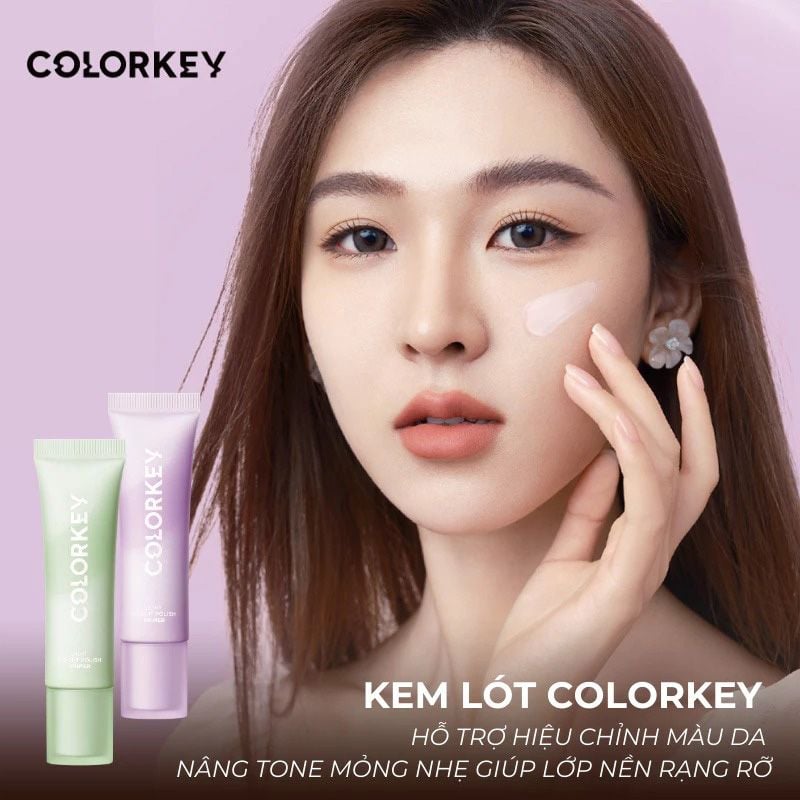 Kem Lót Trang Điểm Colorkey Mỏng Nhẹ, Nâng Tông, Làm Đều Màu Da Light Weight Polish Primer 30g