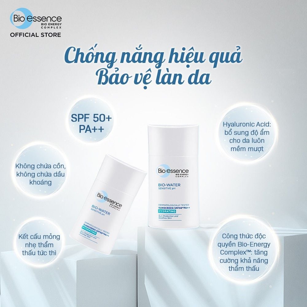 Kem Chống Nắng Dưỡng Ẩm Bio-essence Bio-Water Sunscreen SPF 50+/PA +++ 40ml