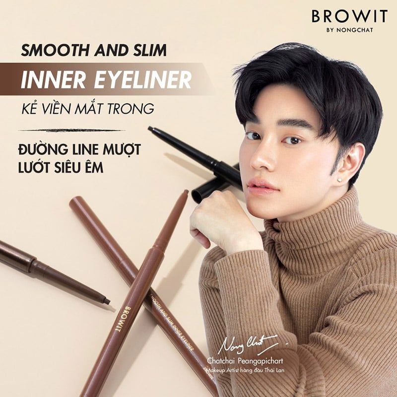 Kẻ Viền Mắt Trong Dạng Sáp, Chống Nước, Sắc Nét Browit Smooth and Slim Inner Eyeliner 0.1g