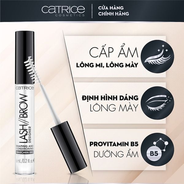  Mascara Định Hình Lông Mày, Dưỡng Mi Catrice Lash&Brow Designer Shaping & Conditioning Mascara Gel 6ml 