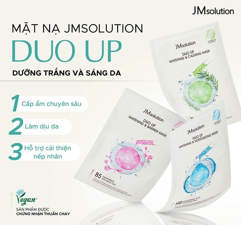 Mặt Nạ Miếng Jmsolution Cấp Ẩm, Hỗ Trợ Dưỡng Sáng Da Duo Up Whitening Mask 30ml