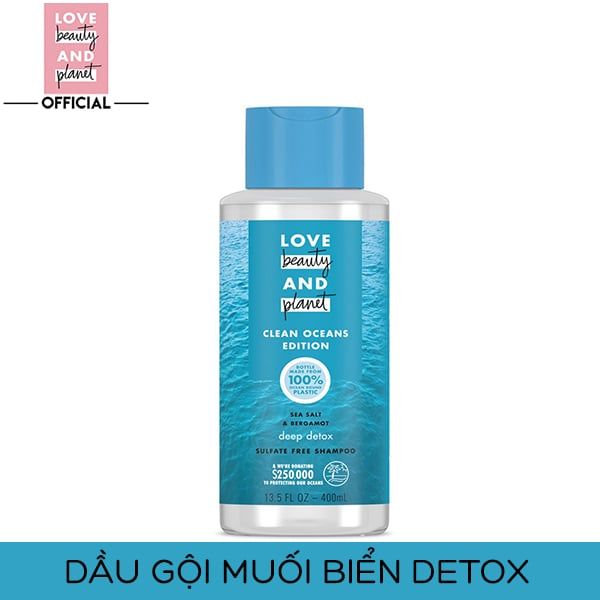 Dầu Gội Muối Biển Detox Love Beauty And Planet Deep Detox Sulfate Free Shampoo 400ml