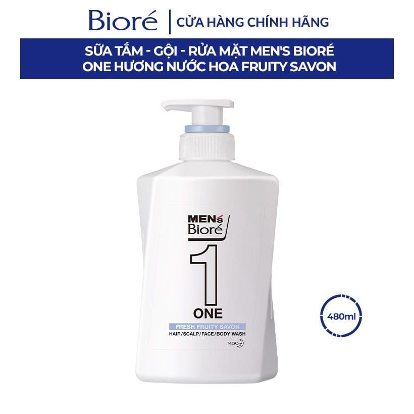 [480ml] Sữa Tắm, Gội, Rửa Mặt Cho Nam Bioré Hương Thảo Mộc Men's One - HERBAL GREEN