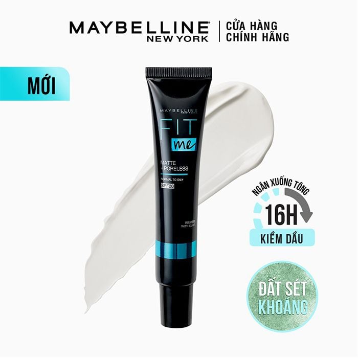 Kem Lót Kiềm Dầu, Lâu Trôi, Ngăn Xuống Tông Maybelline Fit Me Matte + Poreless 16H Mattifying Primer 30ml