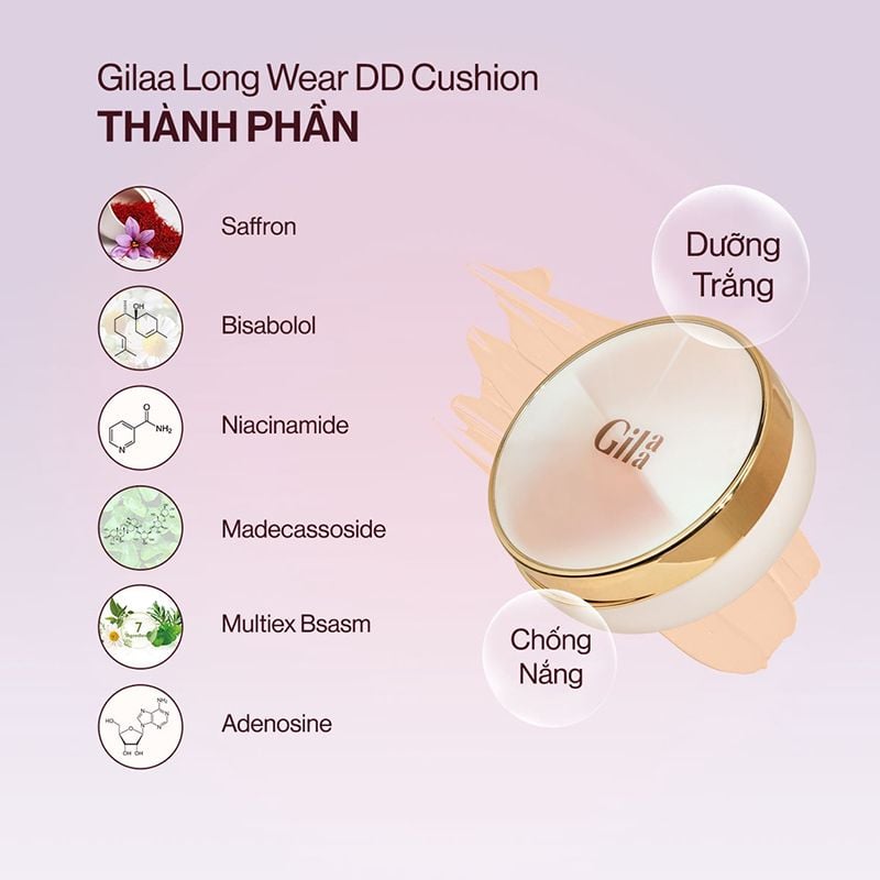 Phấn Nước Che Phủ Mỏng Mịn, Kiềm Dầu Hiệu Quả Glamrr Q Long Wear DD Cushion SPF50/PA+++