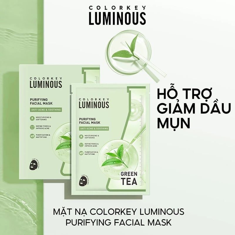 Mặt Nạ Giấy Colorkey Dưỡng Ẩm, Làm Dịu Da, Hỗ Trợ Dưỡng Sáng Facial Mask