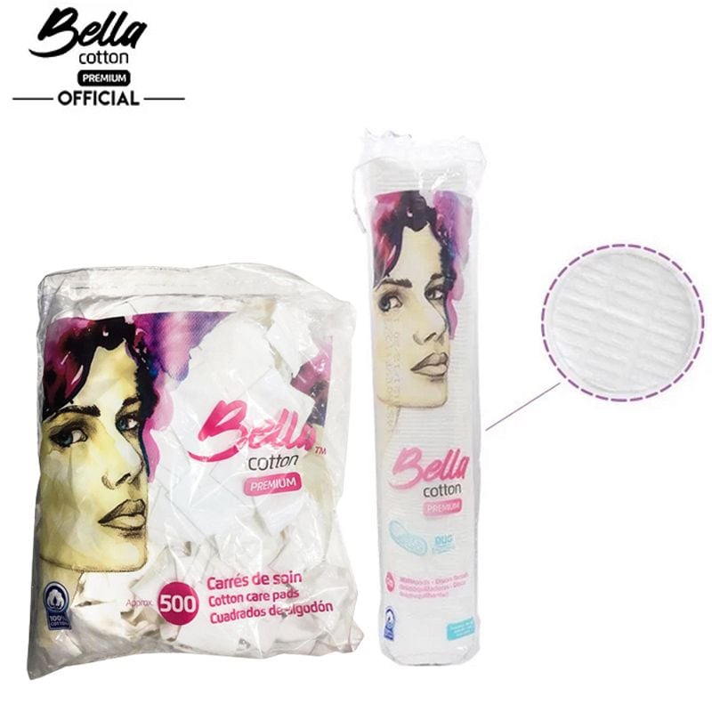 [500 Miếng] Bông Tẩy Trang Bella Cotton Pads