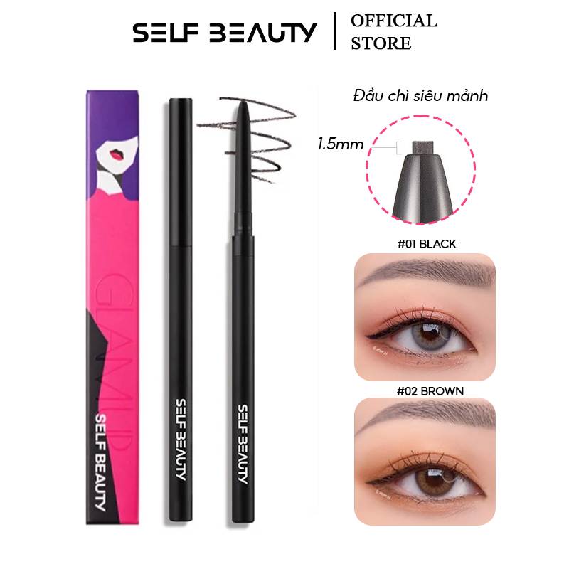 Chì Kẻ Mắt Siêu Mảnh, Sắc Nét, Lâu Trôi Self Beauty Editors Pick Glam Up Gel Pencil Liner - 02 BROWN 0.05g