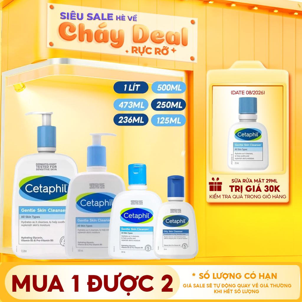 Sữa Rửa Mặt Cetaphil Lành Tính, Dịu Nhẹ Không Xà Phòng Gentle Skin Cleanser