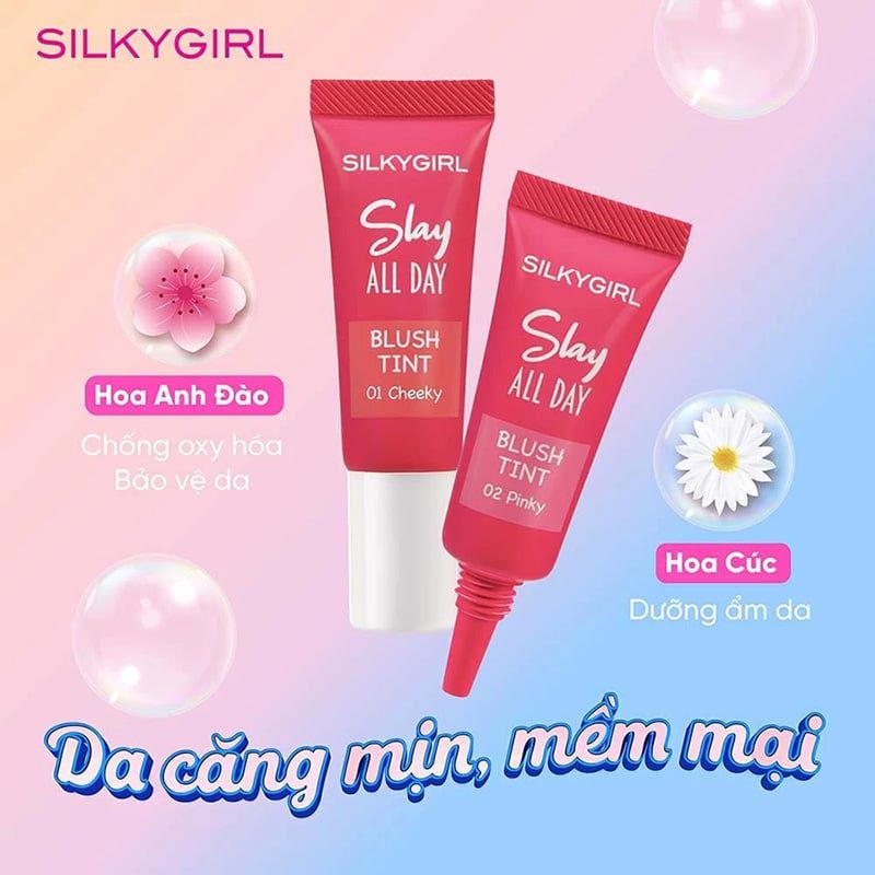 Má Hồng Kem Silkygirl Slay All Day Blush Tint 10ml