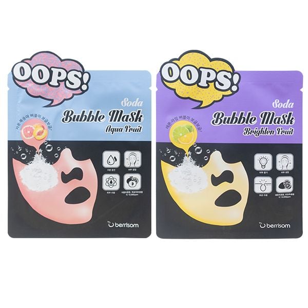 Mặt Nạ Berrisom Sủi Bọt Thanh Lọc, Hỗ Trợ Dưỡng Trắng Và Cấp Ẩm Da Oops Soda Bubble Mask Brighten Fruit