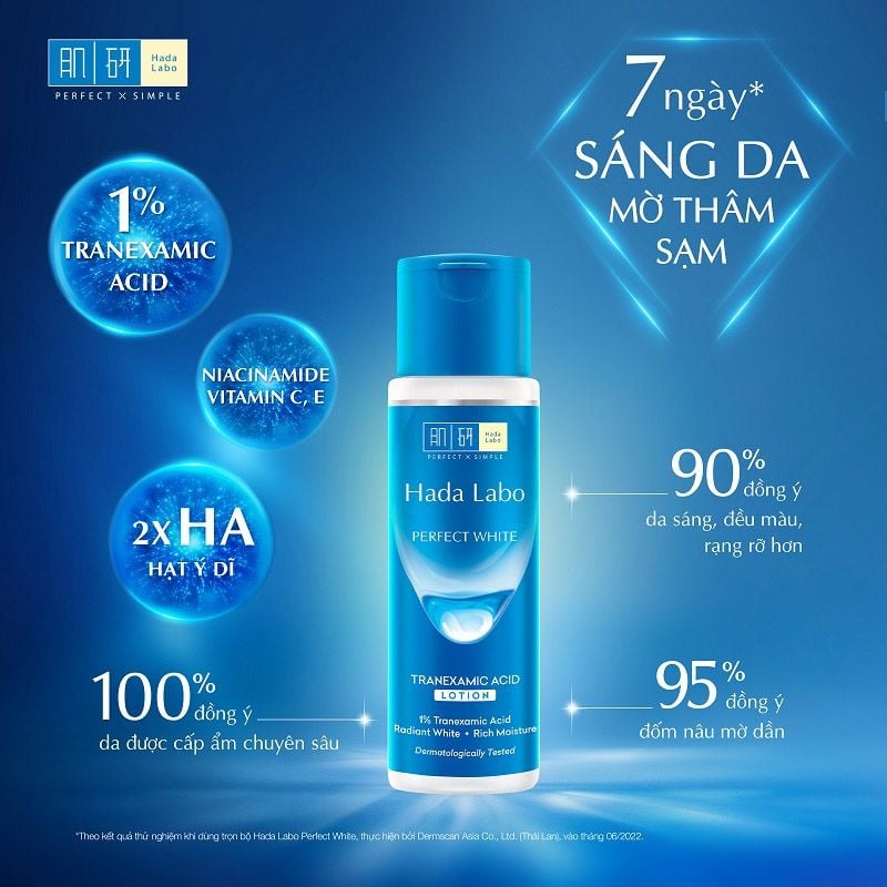 Nước Hoa Hồng Dưỡng Sáng Da, Giảm Thâm Sạm Hada Labo Perfect White Tranexamic Acid Lotion