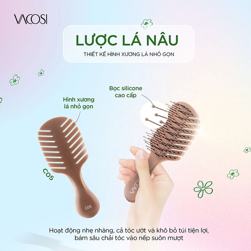 Lược Gỡ Rối Size Bỏ Túi Vacosi Travel Hairbrush - C05