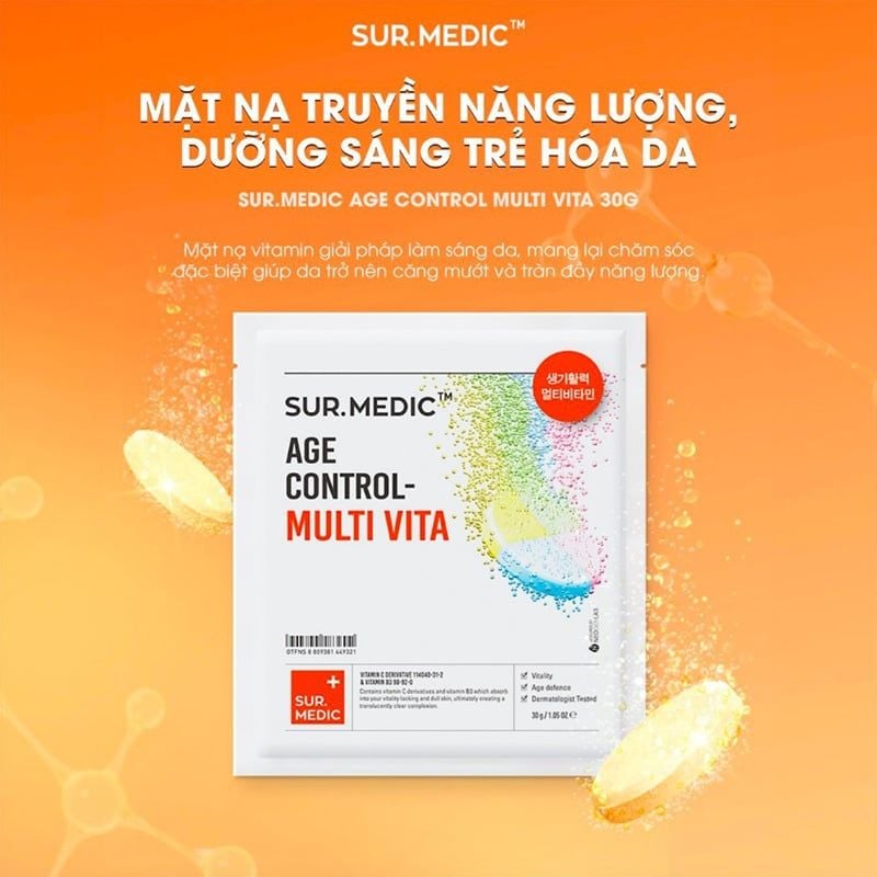 thegioiskinfood.com - Mặt Nạ Cung Cấp Multi Vitamin, Hỗ Trợ Dưỡng Sáng Da Sur.Medic+ Age Control-Multi Vita Mask 30g
