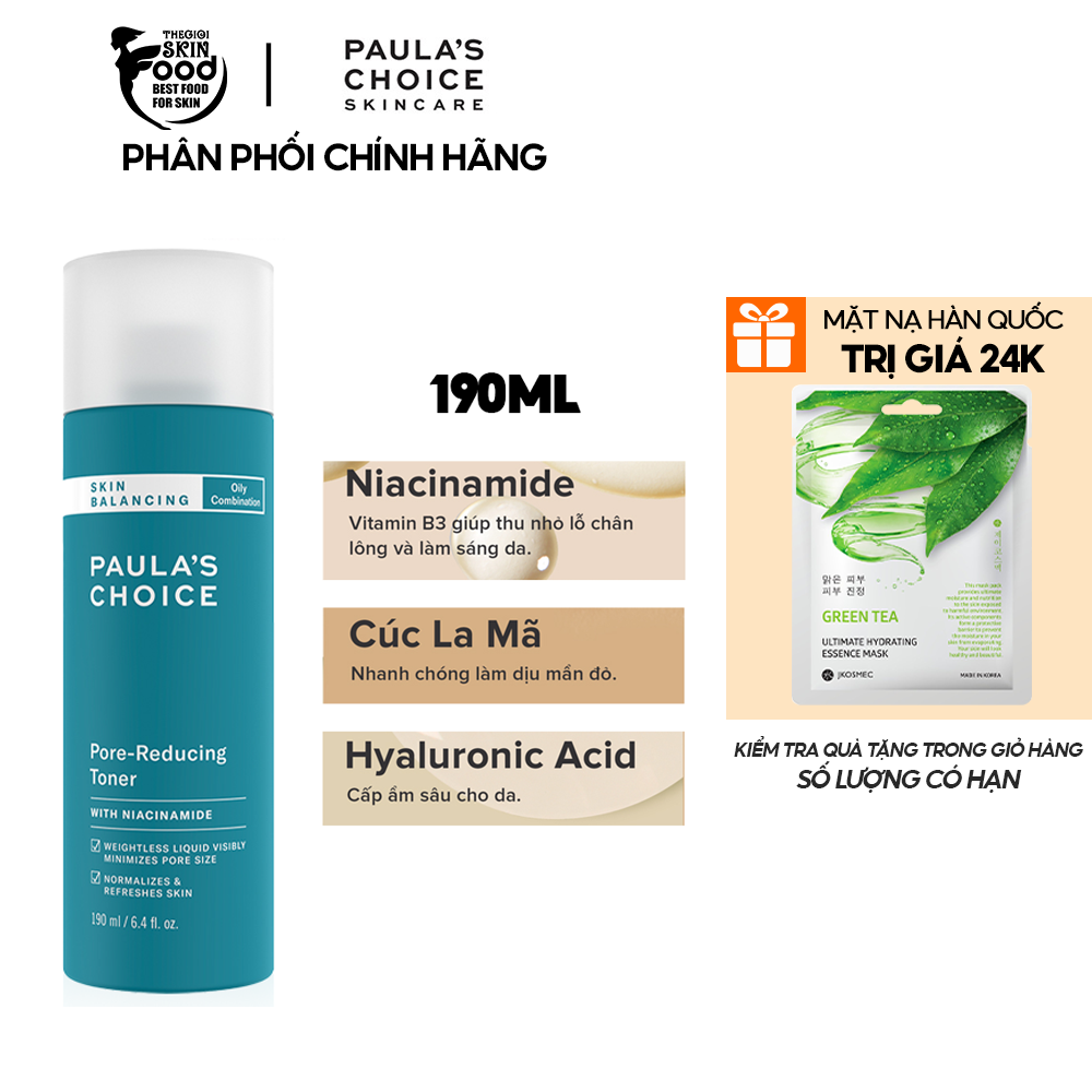 Nước Hoa Hồng Cân Bằng Da & Chăm Sóc Lỗ Chân Lông Paula's Choice Skin Balancing Pore-Reducing Toner 190ml
