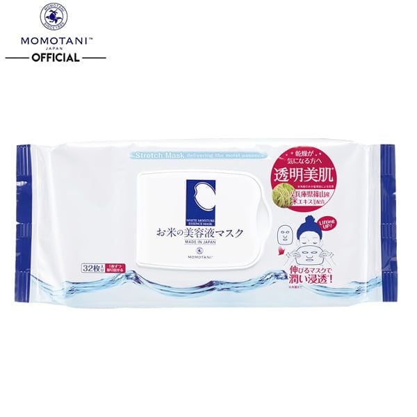 Mặt Nạ Momotani Hỗ Trợ Dưỡng Trắng Chiết Xuất Cám Gạo White Moisture Essence Mask