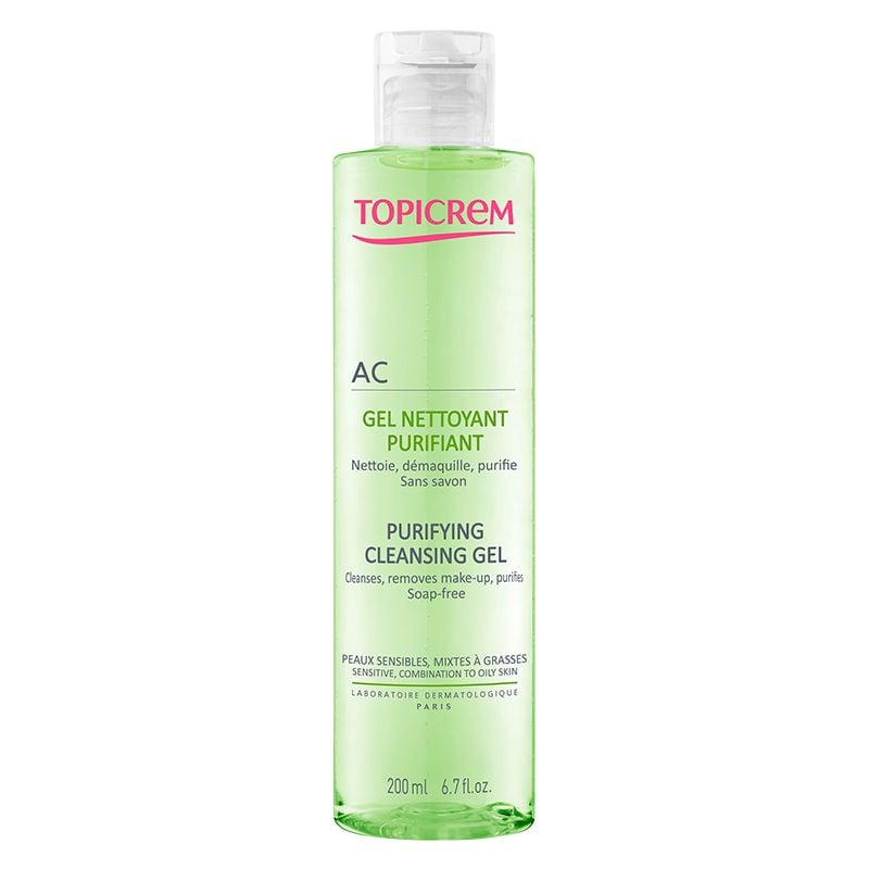 Sữa Rửa Mặt Dạng Gel Topicrem Dành Cho Da Dầu, Hỗn Hợp AC Purifying Cleansing Gel 200ml