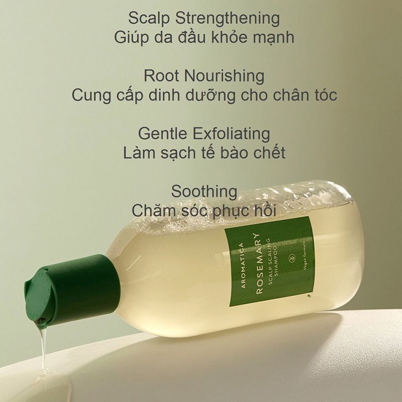 Dầu Gội Hương Thảo Ngăn Rụng Tóc Aromatica Rosemary Scalp Scaling Shampoo