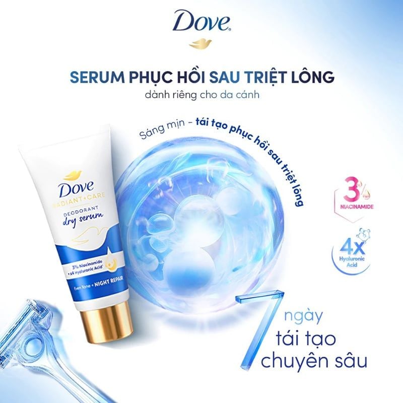Kem Khử Mùi Tinh Chất Serum Sáng Mịn Dove Deodorant Dry Serum Collagen 40ml
