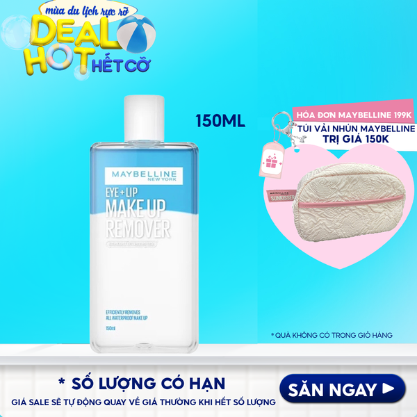 Nước Tẩy Trang Dành Cho Mắt Môi Maybelline Eye & Lip Makeup Remover 150ml
