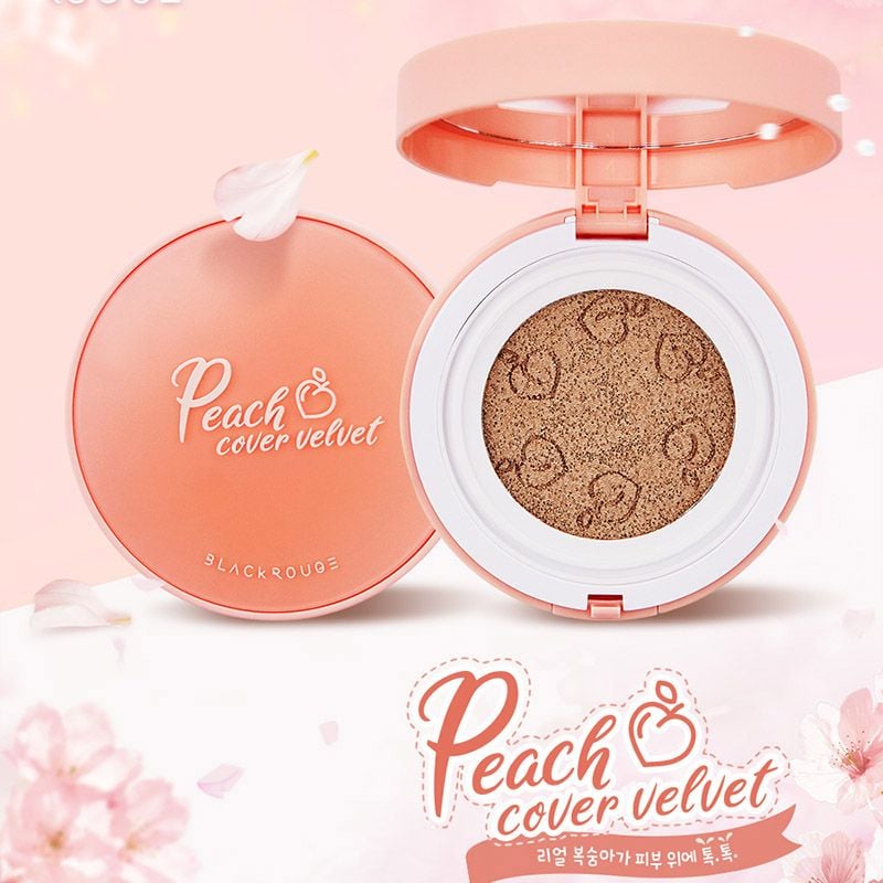 Phấn Nước Dưỡng Ẩm, Che Phủ Tốt Black Rouge Peach Cover Velvet Cushion SPF50+/PA++++ 14g