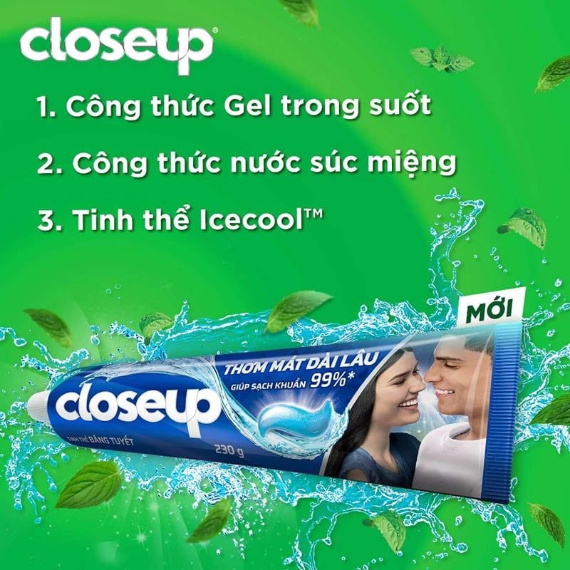 Kem Đánh Răng Closeup Thơm Mát Dài Lâu 230g