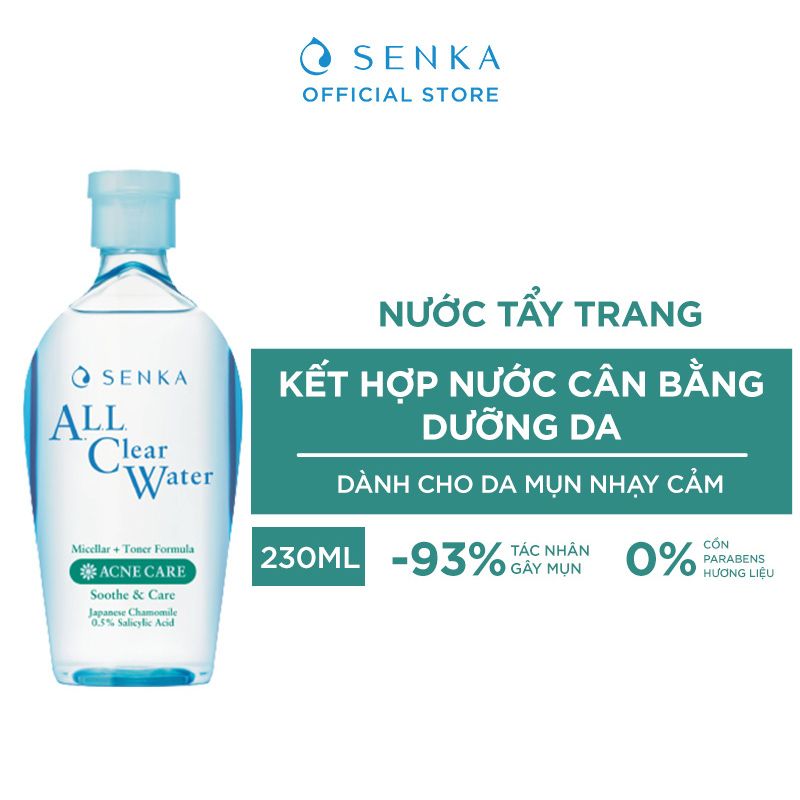 Nước Tẩy Trang Senka Ngăn Ngừa Mụn AC Water ACNE Care 230ml