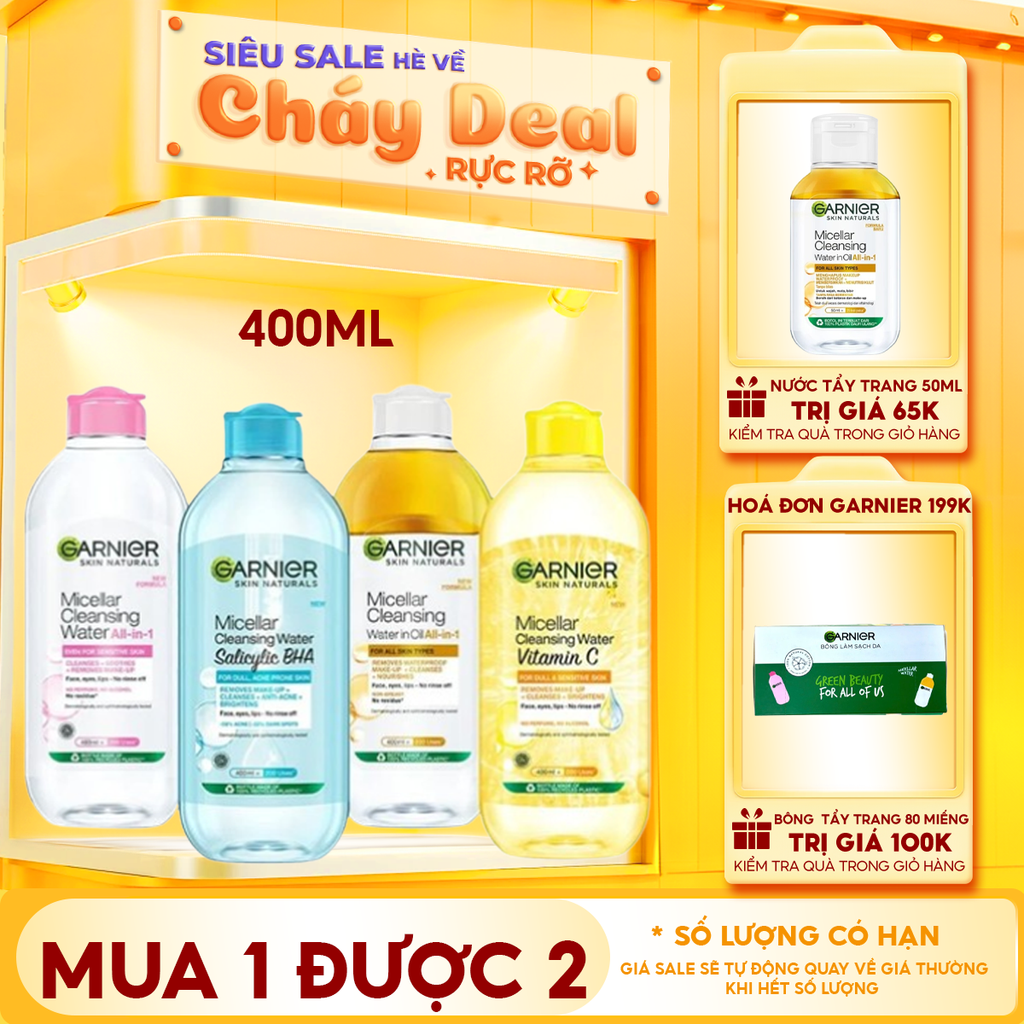 Nước Tẩy Trang Garnier Làm Sạch Sâu Micellar Cleansing Water