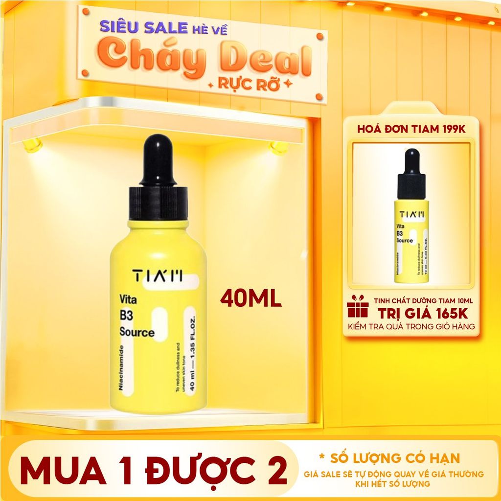 Serum Tiam Dưỡng Trắng Da, Giảm Thâm Nám, Hỗ Trợ Phục Hồi Da Sau Mụn Vita B3 Source Serum 40ml