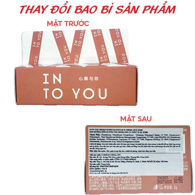 Son Kem Bùn & Má Hồng Mịn Môi Lâu Trôi Into You Shero Super Matte Lip & Cheek Mud 2g