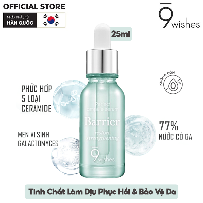 Serum 9 Wishes Làm Dịu Hỗ Trợ Phục Hồi Và Bảo Vệ Da 9 Wishes Barrier Restore Strengthening Ampule Serum 25ml