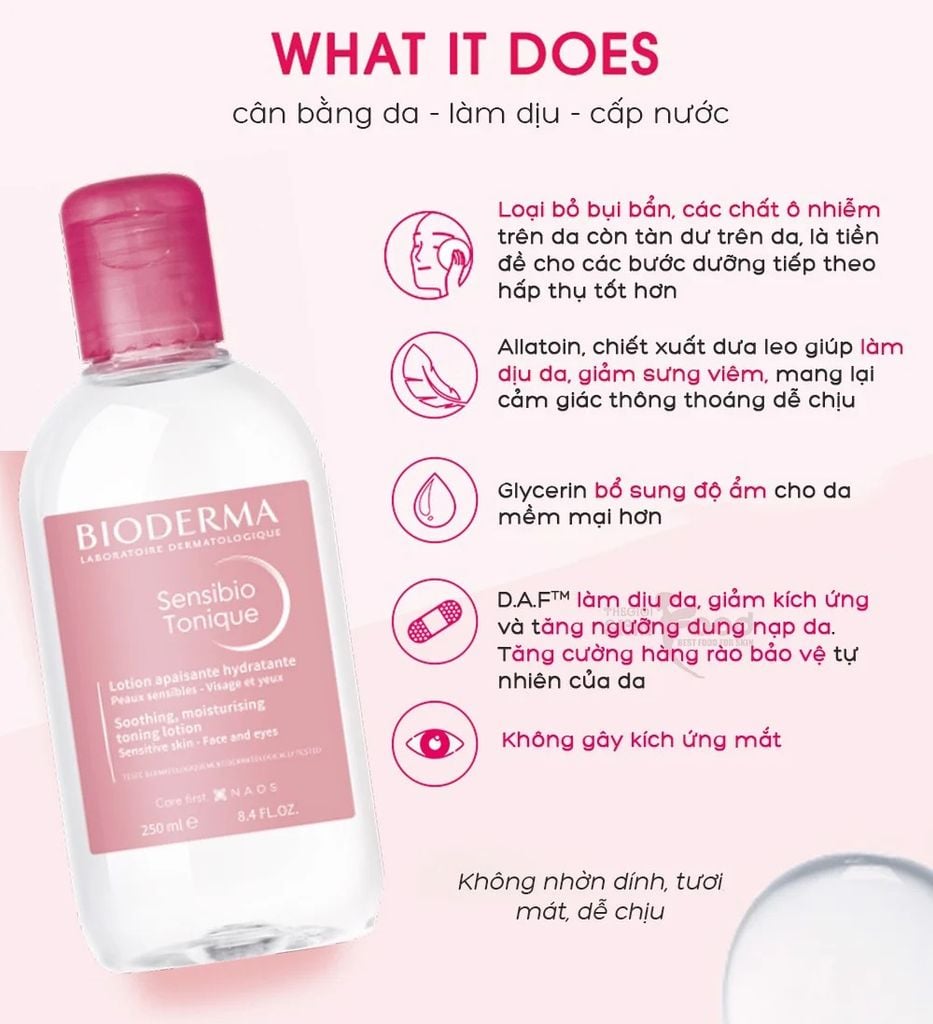 Nước Hoa Hồng Bioderma Cho Da Nhạy Cảm Sensibio Tonique 250ml