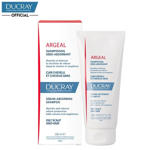  Dầu Gội Ducray Dành Cho Tóc Và Da Đầu Nhờn Argeal Sebum-Absorbing Shampoo 200ml 