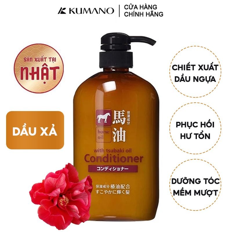 [600ml] Dầu Xả Chiết Xuất Từ Dầu Ngựa Cosme Station Horse Oil With Tsubaki Oil Conditioner