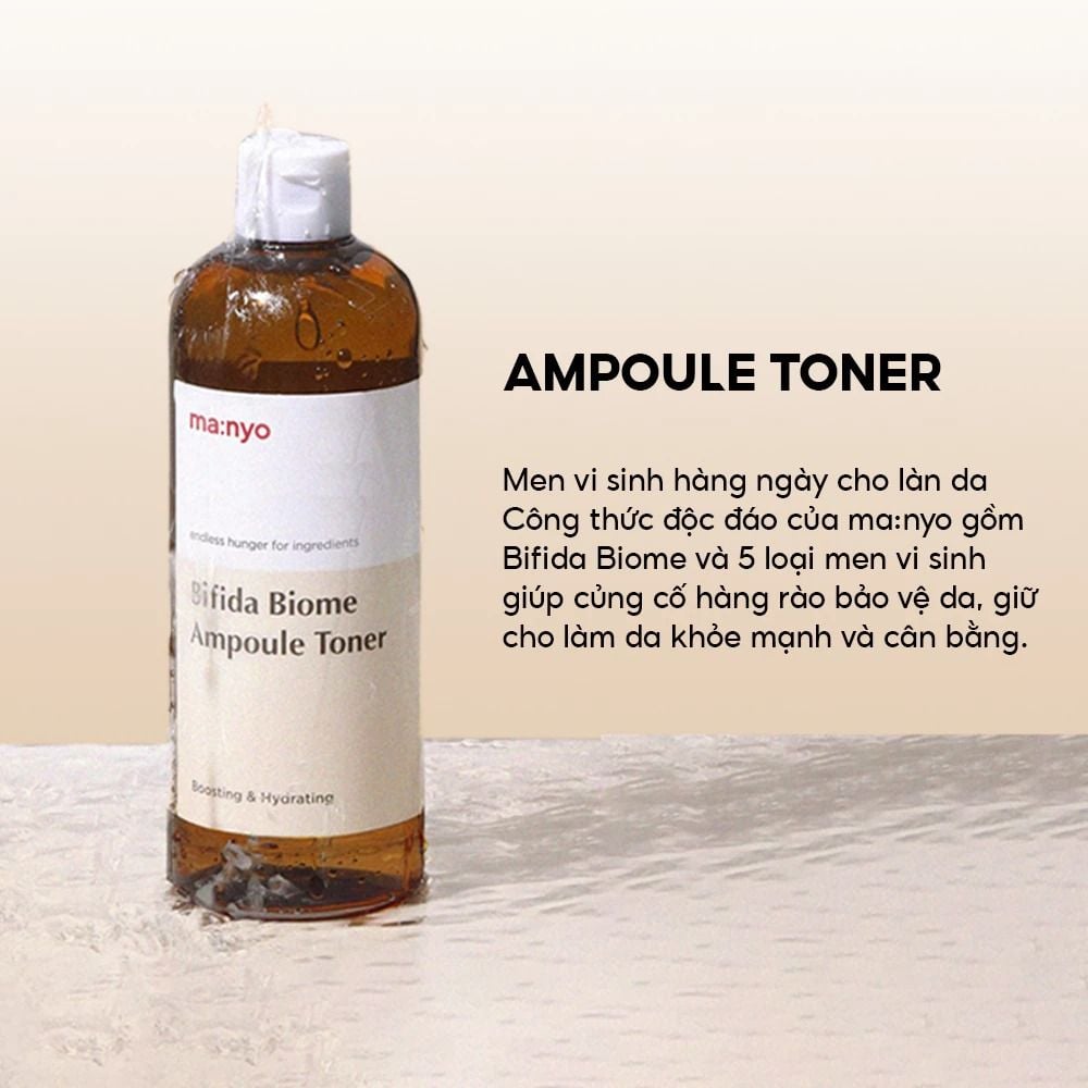 Nước Hoa Hồng Ma:nyo Cấp Ẩm, Làm Dịu Da Bifida Biome Ampoule Toner 210ml