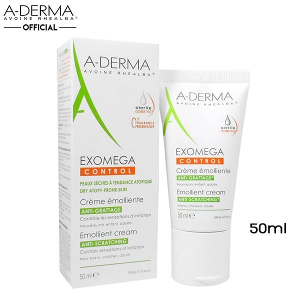 Kem Dưỡng Ẩm A-Derma Chuyên Biệt Dành Cho Da Khô, Viêm Da Cơ Địa Exomega Control Emollient Cream 50ml