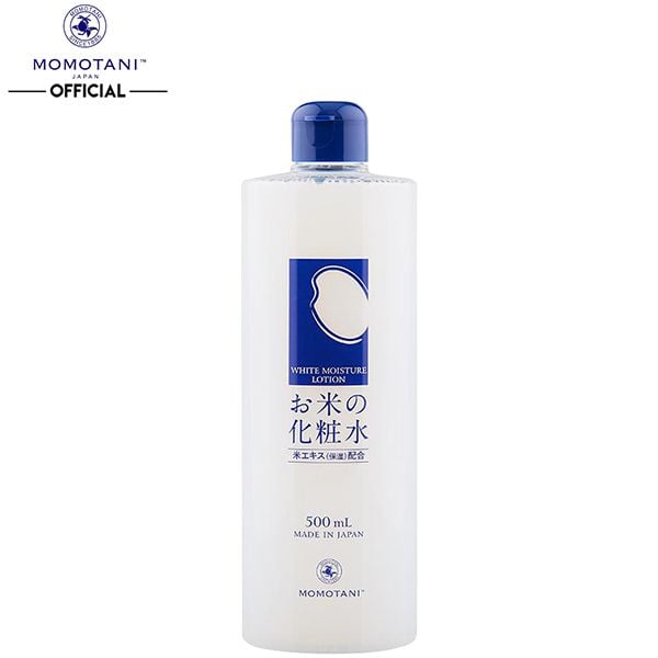 Nước Hoa Hồng Momotani Hỗ Trợ Dưỡng Trắng Da Chiết Xuất Cám Gạo White Moisture Lotion 500ml