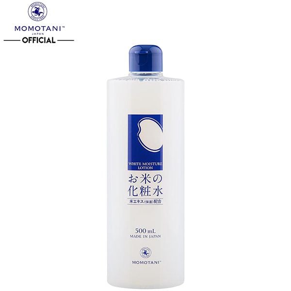 Nước Hoa Hồng Dưỡng Trắng Da Chiết Xuất Cám Gạo Momotani White Moisture Lotion 500ml