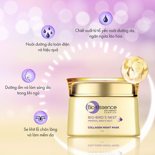 Mặt Nạ Ngủ Bio-essence Dưỡng Da Tinh Chất Tổ Yến Bio-Bird's Nest Collagen Night Mask 50g