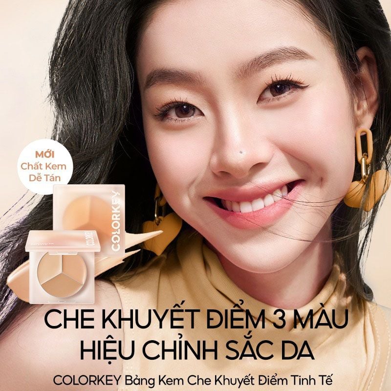 Bảng Che Khuyết Điểm Ba Màu Colorkey Targeting Three-colour Concealer Palette 3.9g