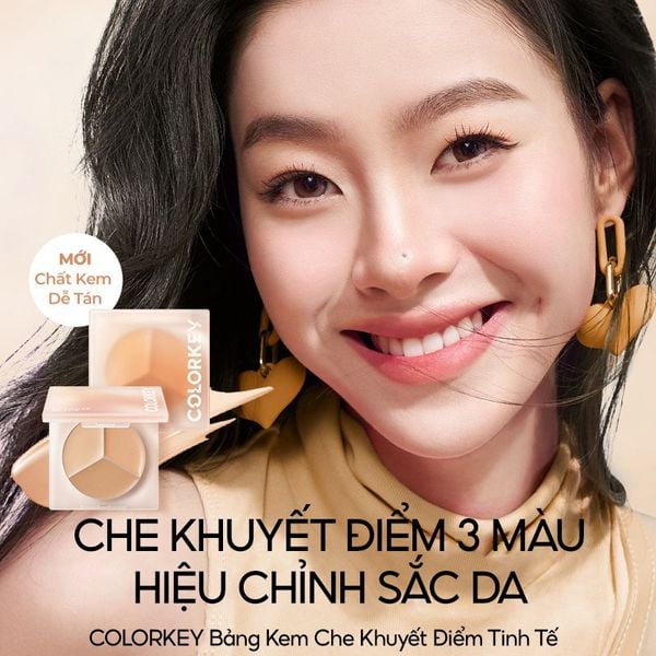 Bảng Che Khuyết Điểm Colorkey Ba Màu Targeting Three-colour Concealer Palette 3.9g 