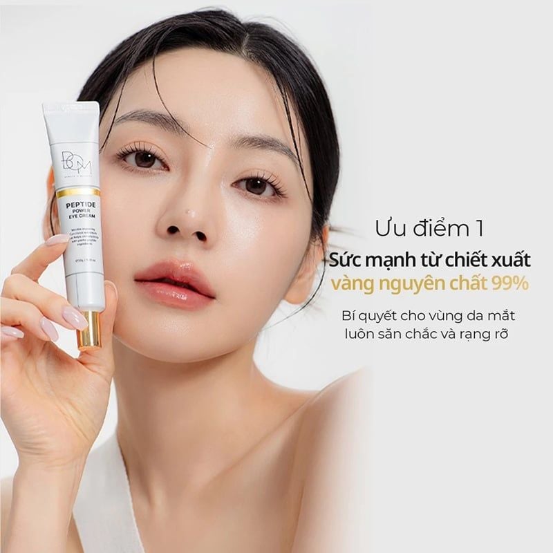 Kem Dưỡng Mắt B.O.M Cấp Ẩm, Hỗ Trợ Mờ Nếp Nhăn Peptide Power Eye Cream 30g