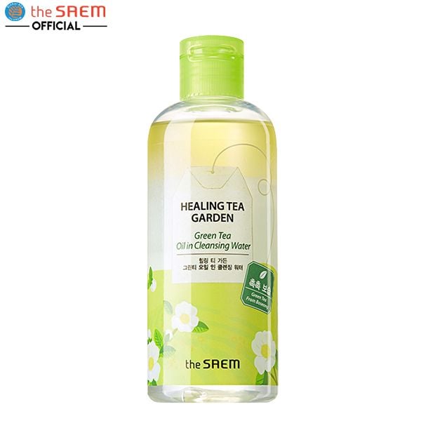 Nước Tẩy Trang Chứa Tinh Dầu Chiết Xuất Trà Xanh The Saem Healing Tea Garden Green Tea Oil In Cleansing Water 300ml