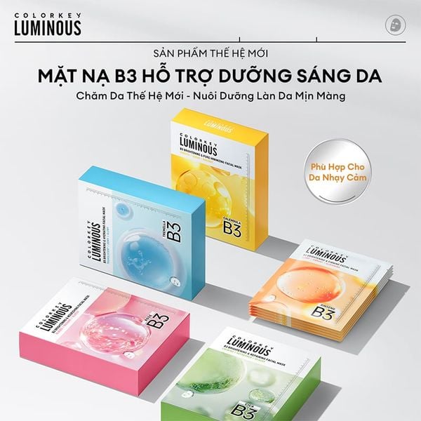  Mặt Nạ Colorkey B3 Hỗ Trợ Dưỡng Sáng Da Luminous B3 Brightening Facial Mask 30ml 