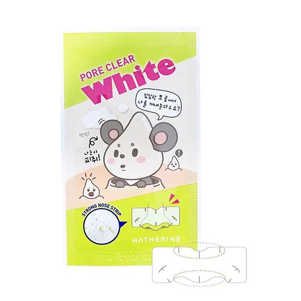 [1 Miếng] Miếng Dán Lột Mụn Đầu Đen Hatherine Pore Clear White Strong Nose Strip