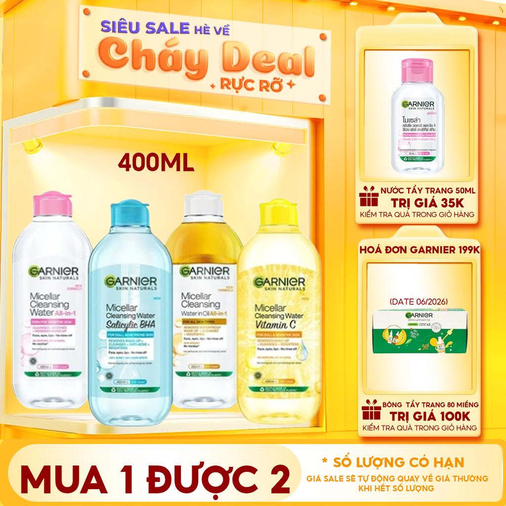 Nước Tẩy Trang Garnier Làm Sạch Sâu Micellar Cleansing Water