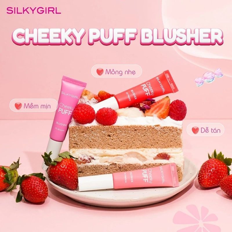Má Hồng Kem Silkygirl Cheeky Puff Blusher 6ml