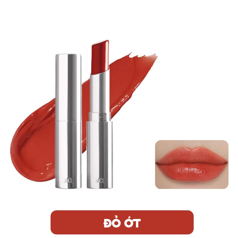 Son Thỏi Màu, Dưỡng Ẩm Cho Đôi Môi Mềm Mại Căng Bóng 3CE Glow Lip Color 3g