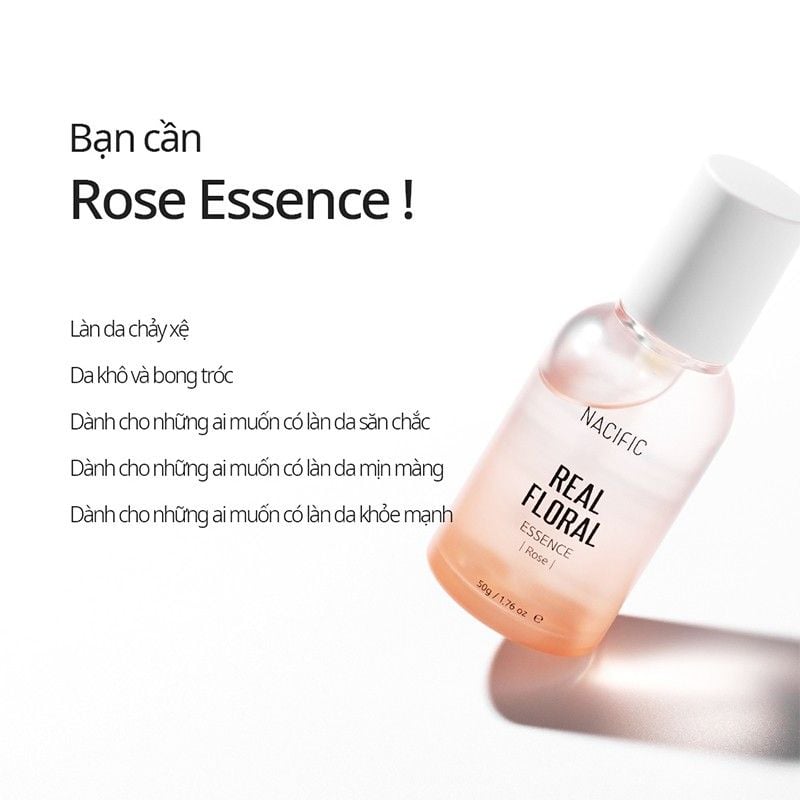 Serum NACIFIC Tinh Chất Dưỡng Ẩm, Ngăn Lão Hóa Chiết Xuất Hoa Hồng NACIFIC Real Floral Essence Rose 50g